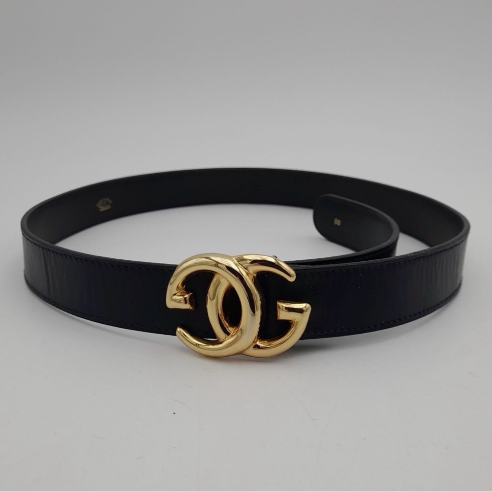 Gucci Black Belt with Gold GG Buckle